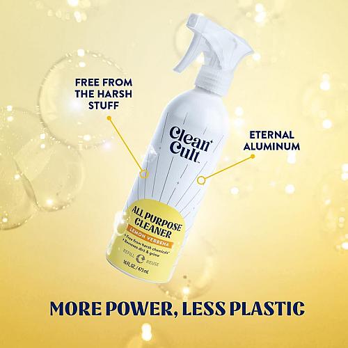 Cleancult - Lemon Verbena - All Purpose Cleaner - Refillable Aluminum Bottle ...
