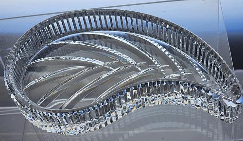 Signed Waterford cut glass Hand Cut dish / tray paisley