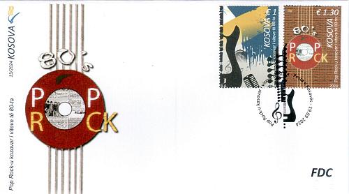 Kosovo Stamps 2024. Pop Rock of the 80s. Music. FDC MNH