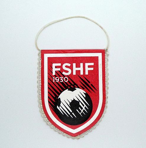 Football Federation of Albania, FSHF. Small cardboard Flag Pennants.