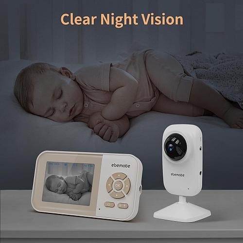 ebemate Video Baby Monitor Camera with 2 Camera2.8" LCD Screen Video & Audio ...