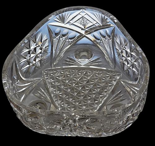 ABP cut glass Fry triangle bowl American