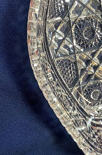 American Brilliant Period Cut Glass oval tray