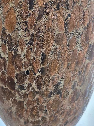 Sparkle spatter Art glass black and gold vase