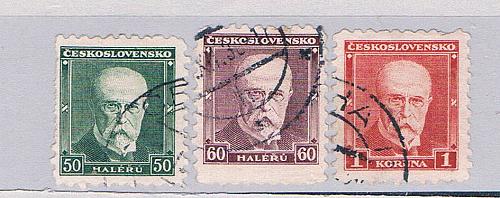 Czechoslovakia 168-70 Used set President Masaryk 1929 CV 1.30 (C0329)