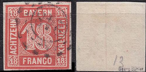 GERMANY Bayern Bavaria [1862] MiNr 0013 b ( O/used ) [01] gepr&uuml;ft