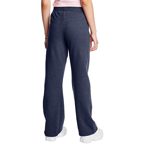 Hanes ComfortSoft EcoSmart Women's Open Bottom Leg Fleece Sweatpants Navy Hea...