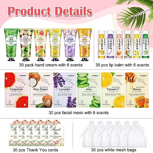 KONEUK 30 Pack Bulk Facial Mask Bulk Hand Cream and Bulk Lip Balm Sets Easter...