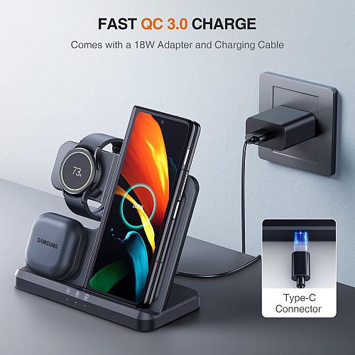 LK Wireless Charger for Samsung 3 in 1 Wireless Charging Station for Galaxy W...
