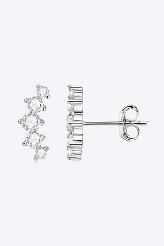 All You Need Moissanite Platinum-Plated Earrings