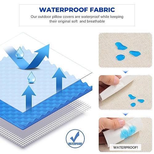 Cirzone Outdoor Pillow Covers 18x18 Set of 4 Morden Geometric Patterns Waterp...