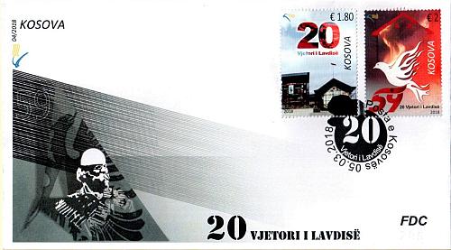 Kosovo Stamps 2018. 20th anniv Glory of Liberation. Bird, Pigeon, Dove. FDC MNH