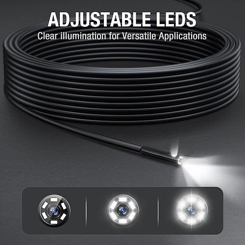 Teslong 50FT Sewer Camera Dual Lens Borescope with Light NTS300 5" IPS Drain ...