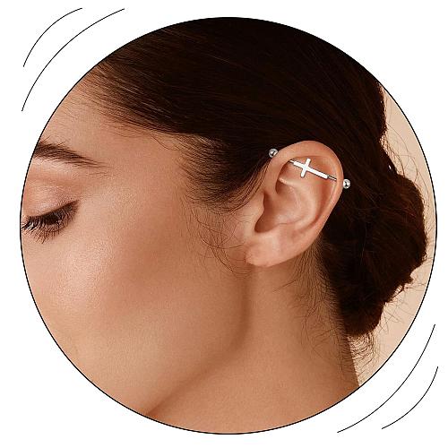 ORAZIO 13PCS Industrial Piercing Jewelry Surgical Steel 14G Industrial Earrin...