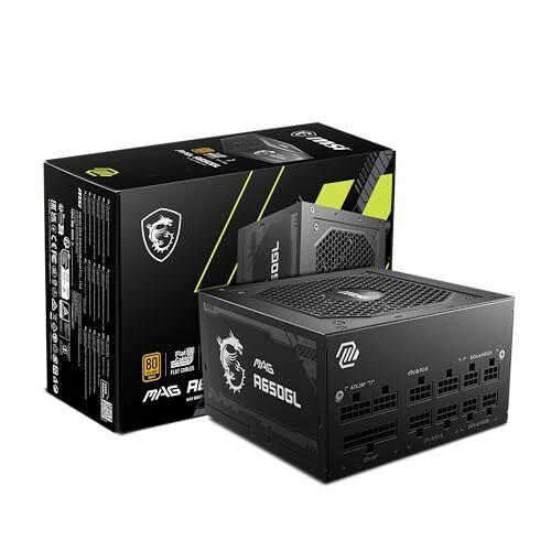 MSI MAG A650GL Gaming Power Supply - Full Modular - 80 Plus Gold Certified 65...