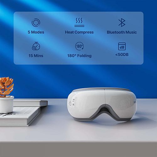 RENPHO Eye Massager with Heat & Vibration – 5 Massage Modes Bluetooth Music A...