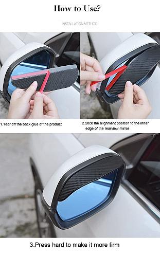 Pincuttee Mirror Rain Visor Eyebrow Side Mirror Rain Guards Covers for Car Un...