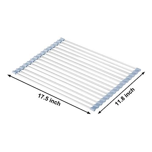 MECHEER Over The Sink Dish Drying Rack Roll Up Dish Drying Rack Kitchen Dish ...