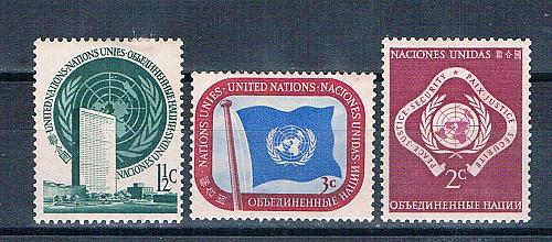 United Nations NY 2-4 Unused set Emblems 1951 (MV0417)