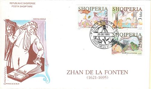 Albania Stamps 1995. 300th anniv. Jean de La Fontaine. FDC Set Mich. 2576-2578