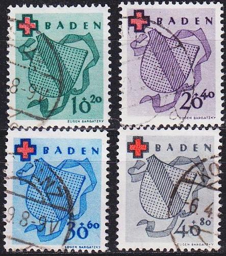 GERMANY Alliiert Franz. Zone [Baden] MiNr 0042-45 A ( O/used ) [01] gepr&uuml;ft