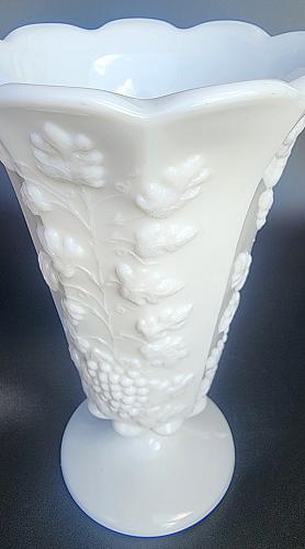 Westmoreland milk Glass paneled grape vase