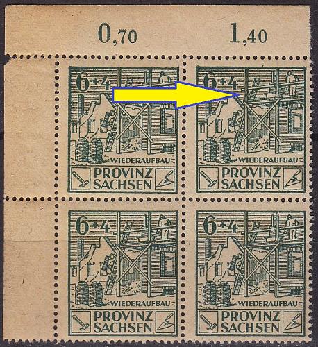 GERMANY Alliiert SBZ [Provinz Sachsen] MiNr 0087 VII ( **/mnh ) [01] Plattenfehler