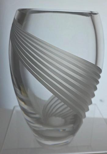 Lenox Glass heavy vase Lenox USA crystal Windswept Signed