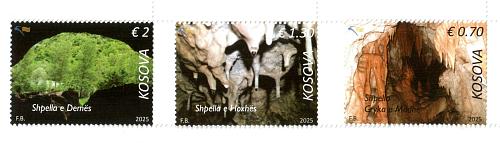 Kosovo Stamps 2025. Caves. Set MNH