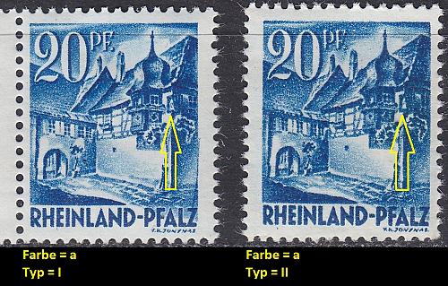 GERMANY Alliiert Franz. Zone [RheinlPfalz] MiNr 0007 yv a I,II ( **/mnh ) [01]