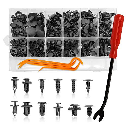 240pcs Car Plastic Push Pin Rivet Fasteners Car Retainer Clips Plastic Fasten...