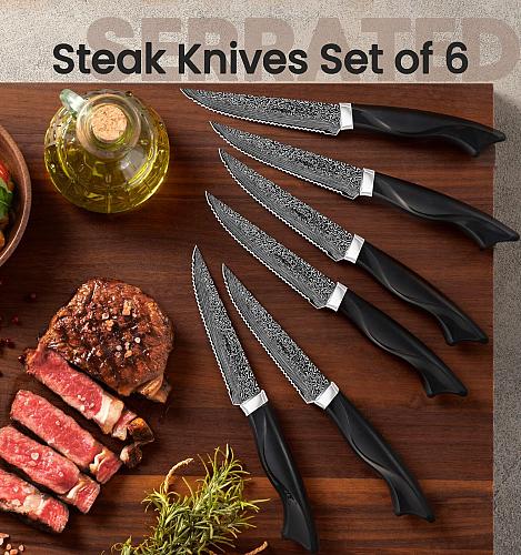 Knife Set 15 Pieces Kitchen Knife Set with Built in Sharpener High Carbon Ger...