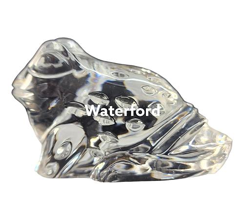 Signed Waterford crystal frog paperweight