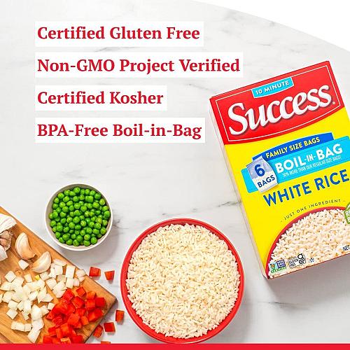 Success Boil-in-Bag Rice White Rice Quick and Easy Rice Meals 32-Ounce Box