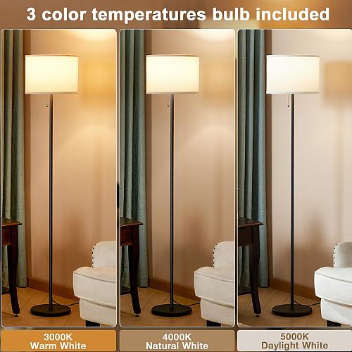 Ambimall Floor Lamps for Living Room with 3 Color Temperatures Bulb & Pull Ch...