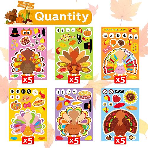 Joy Bang Thanksgiving Stickers for Kids 30 Sheets Make a Turkey Face Stickers...