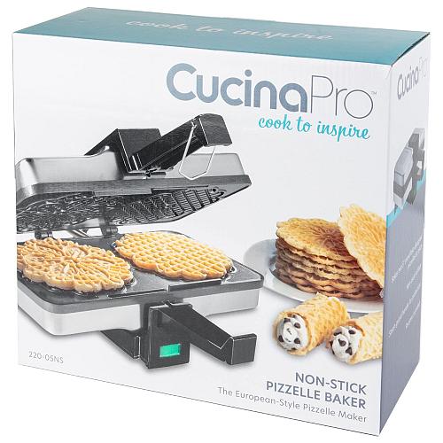 Pizzelle Maker- Nonstick Electric Baker Press Makes Two 5-Inch Cookies at Onc...