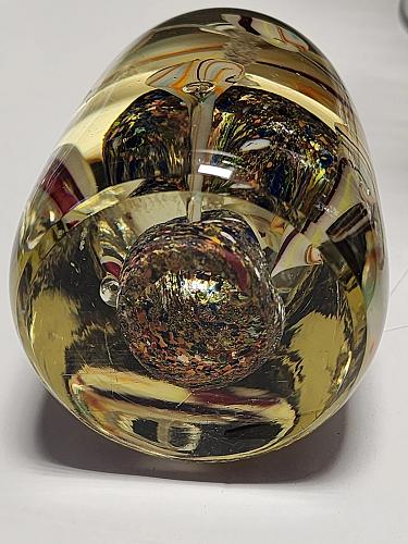 Hand crafted art glass paperweight