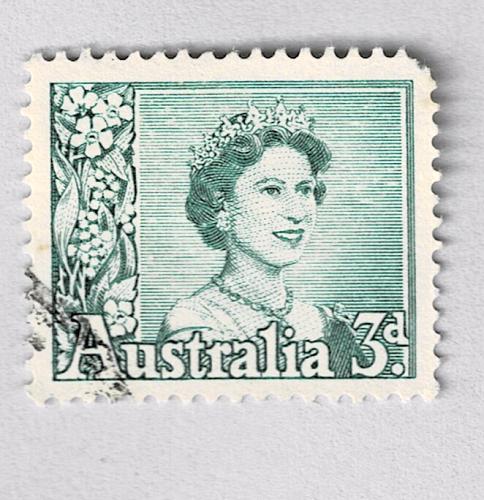 Australia QE 2 green 3 Used (BP90928)