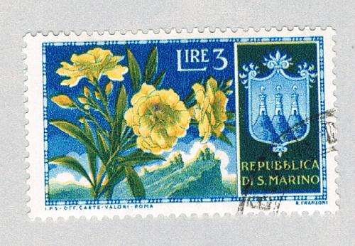 San Marino Flower blue 3c 1 (AP126118)