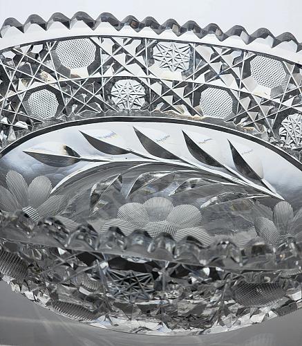 ABP cut glass oval bowl