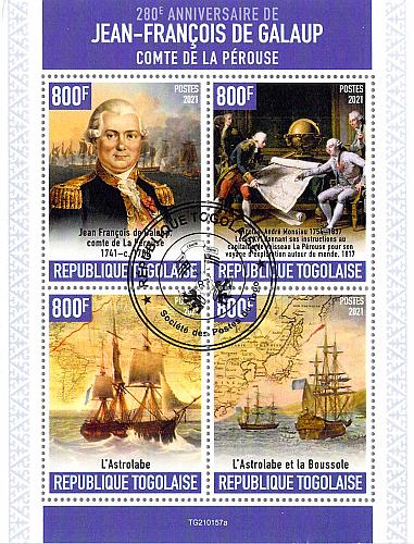 Togo 2021 Sheet Jean-Francois de Galaup explorer (TS0133)