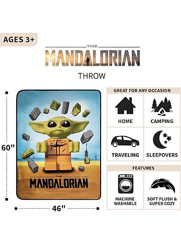 Star Wars The Child Mandalorian Bedding Super Soft Micro Throw. 46” X 60”