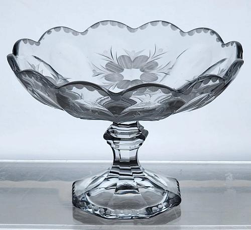 Heisey cut glass compote