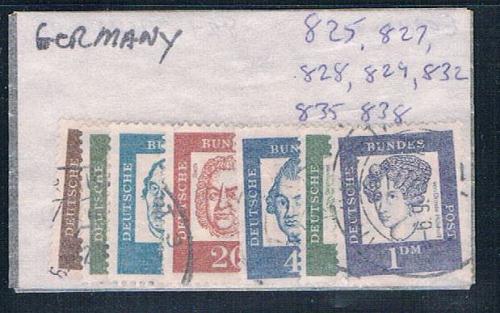 Germany 825- Used Partial Set Scott nums Shown 1961 CV 2.30 (G0261)