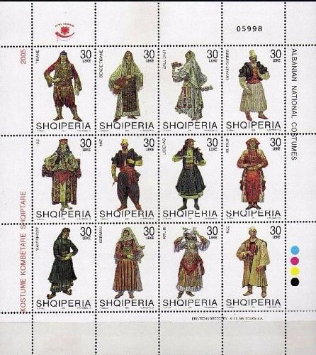Albania stamps 2005. National folk costumes. Set Sheet MNH