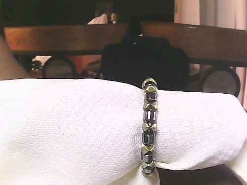 Black & Silver Tone Stretch Bracelet