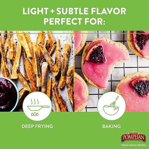 Pompeian 100% Grapeseed Oil Light and Subtle Flavor Perfect for High-Heat Coo...