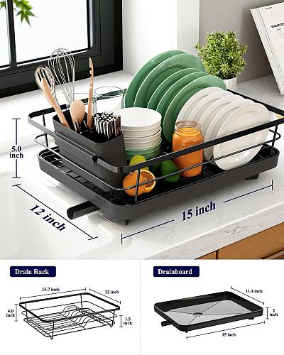 Kitsure Dish Drying Rack- Space-Saving Dish Rack Dish Racks for Kitchen Count...