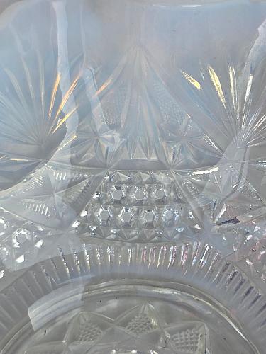 Dugan glass Co. Opalescent Dragon Lady bowl